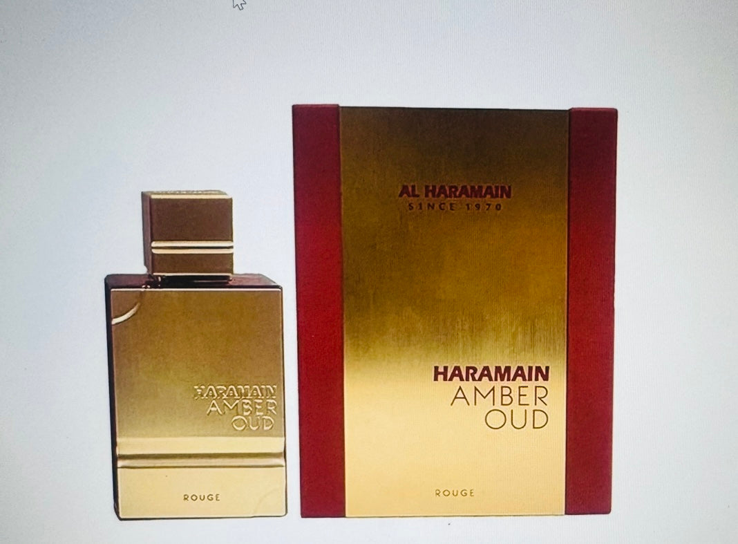 Al Haramain Amber Oud - Rouge for Unisex - Arabian Perfume for Women and Men - Long Lasting Floral Fragrance with Notes of Saffron, Jasmine & Musk - Arabic Eau De Parfum Spray 2.0 oz EDP Spray